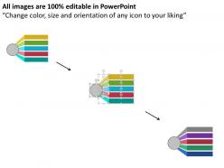 Five staged colored tags sales and marketing icons flat powerpoint design