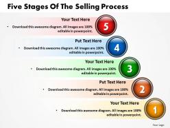 Five stages of the selling process powerpoint templates ppt presentation slides 812