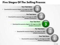 Five stages of the selling process powerpoint templates ppt presentation slides 812