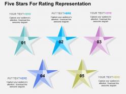 Five stars for rating representation flat powerpoint design