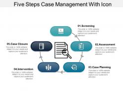 Five steps case management with icon