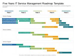 Five years it service management roadmap timeline powerpoint template