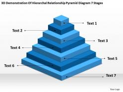 Flowchart for business of hierarchal relationship pyramid diagram 7 stages powerpoint slides