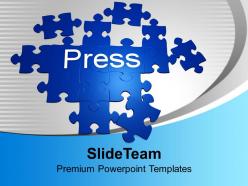 Forming puzzle with the word press solution powerpoint templates ppt themes and graphics 0113