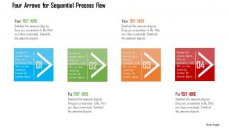 Four arrows for sequential process flow flat powerpoint design