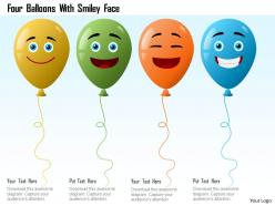 Four balloons with smiley face powerpoint template