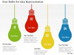 Four bulbs for idea representation flat powerpoint design