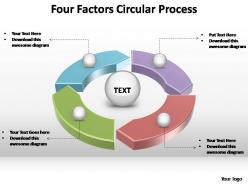 Four factors circular process powerpoint slides templates