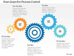 Four gears for process control flat powerpoint design