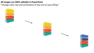 Four independent boxes with icons process diagram flat powerpoint design