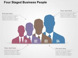 Four staged business people flat powerpoint design