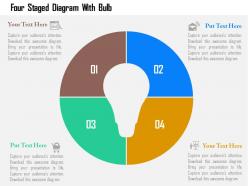 Four staged venn diagram with bulb flat powerpoint design