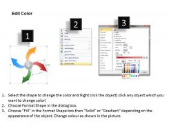 Diverging process arrow chart 4 steps cycle diagram free powerpoint templates