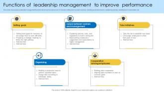 Functions Of Leadership Management To Improve Performance