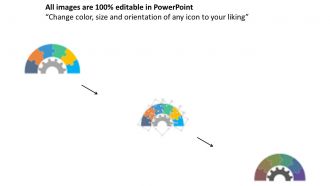 Fw six staged puzzle design semicircle over map and gear flat powerpoint design