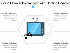 Game show television icon with gaming remote