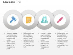 Gavel report folder pen ppt icons graphics