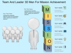 Gd team and leader 3d men for mission achievement powerpoint template