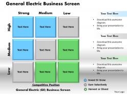 General electric business screen powerpoint presentation slide template