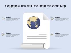 Geographic icon with document and world map