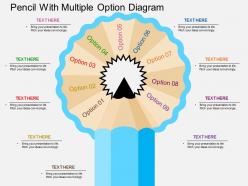 Gl pencil with multiple option diagram flat powerpoint design