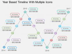 Gl year based timeline with multiple icons powerpoint template