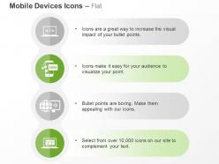 Global communication devices laptops ppt icons graphics