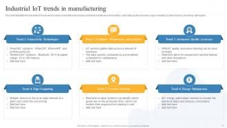 Global IoT in Manufacturing Market Outlook and Opportunities powerpoint presentation slides