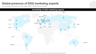 Global Presence Of DOZ Marketing Experts DOZ Investor Elevator Pitch Deck