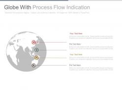 Globe with process flow indication powerpoint slides