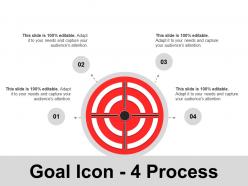 Goal icon 4 process ppt images