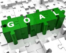 Goal puzzle illustration stock photo