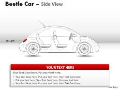 Green beetle car side view powerpoint presentation slides