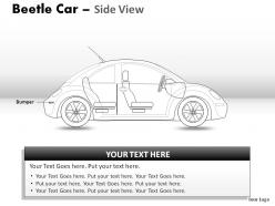 Green beetle car side view powerpoint presentation slides