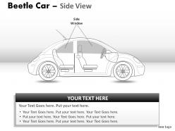 Green beetle car side view powerpoint presentation slides