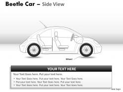 Green beetle car side view powerpoint presentation slides