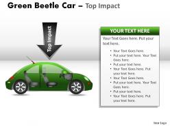 Green beetle car side view powerpoint presentation slides