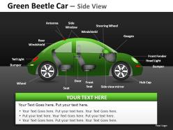 Green beetle car side view powerpoint presentation slides db