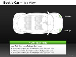 Green beetle car top view powerpoint presentation slides db