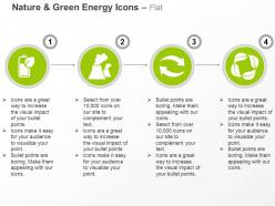 Green energy battery nuclear plants energy conservation recycling ppt icons graphics