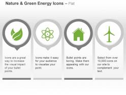 Green energy nuclear plant house windmill ppt icons graphics