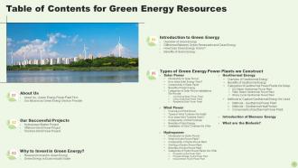 Green Energy Resources Powerpoint Presentation Slides