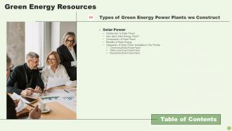 Green Energy Resources Powerpoint Presentation Slides