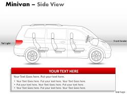 Green minivan side view powerpoint presentation slides