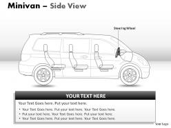 Green minivan side view powerpoint presentation slides