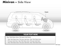 Green minivan side view powerpoint presentation slides