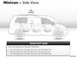 Green minivan side view powerpoint presentation slides