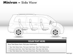 Green minivan side view powerpoint presentation slides