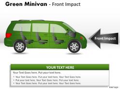 Green minivan side view powerpoint presentation slides