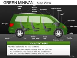 Green minivan side view powerpoint presentation slides db